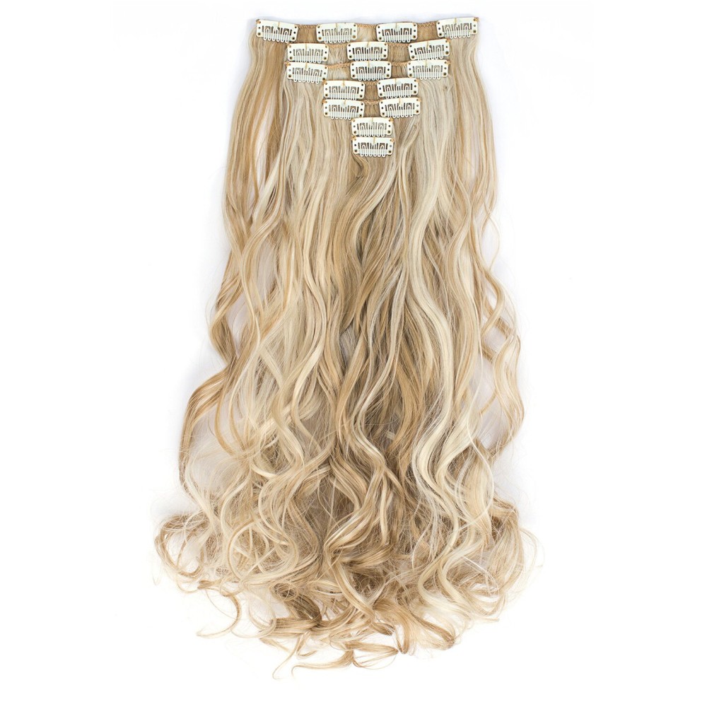 OneDor 20 Curly Full Head Clip in Synthetic Hair Extensions 7pcs 140g (27XH613)
