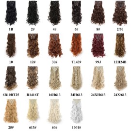OneDor 20 Curly Full Head Clip in Synthetic Hair Extensions 7pcs 140g (27XH613)