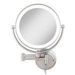 Zadro 14 Round Fluorescent 5X/1X Bathroom Magnifying Mirror Wall Mounted Makeup Mirror 20 Extendable Shaving Mirror