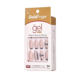 Gold Finger Gel Glam Full Cover Nails 24Nails Long Length