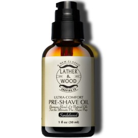 Best Pre-Shave Oil, Sandalwood, Premium Shaving Oil for Effortless Smooth Irritation-free Shave. 1 Oz