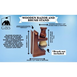 G.B.S Wooden Brush and Shaving Razor Stand, Shave Razor and Shave Brush Storage, Durable Professional Barber Choice Shaving Accessories for Men