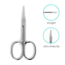 Professional Small Grooming Manicure Cuticle Scissors for Facial Hair, Nail, Moustache, Eyebrow, Eyelash, Nose, Ear, Beauty, Men and Women, Stainless Steel