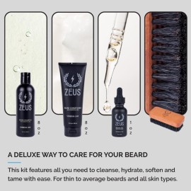 ZEUS Deluxe Beard Wash & Grooming Kit for Men - Natural Beard Oil, Beard Wash Combo & Beard Brush Gift Set (Verbena Lime) ZEUS Deluxe Beard Wash & Grooming Kit for Men - Natural Beard Oil, Beard Wash Combo & Beard Brush Gift Set (Verbena Lime)