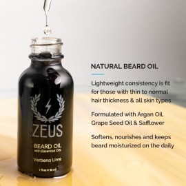ZEUS Deluxe Beard Wash & Grooming Kit for Men - Natural Beard Oil, Beard Wash Combo & Beard Brush Gift Set (Verbena Lime) ZEUS Deluxe Beard Wash & Grooming Kit for Men - Natural Beard Oil, Beard Wash Combo & Beard Brush Gift Set (Verbena Lime)