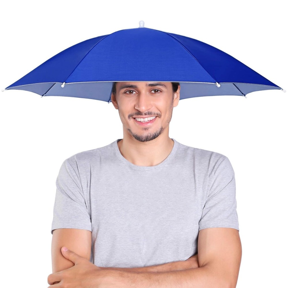 NLDGDZJ Umbrella Hat for Adults Women Men-27 Hands-Free Elastic Headband Sun Shade head umbrella hat for Fishing/Camping/Farming/Gardening/Photography/Sports Events/Costume Fun