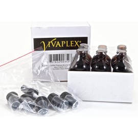 Vivaplex, 6, Amber, 2 oz Glass Bottles, with Black Fine Mist Sprayers