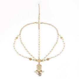 Aukmla White Indian Chain Hair Jewelry Boho Festival Egyptian Head Chain Pendant Headpiece Beads Gold bridal Hairstyle Pearls Christmas for Women and Girls Aukmla White Indian Chain Hair Jewelry Boho Festival Egyptian Head Chain Pendant Headpiece Beads Gold bridal Hairstyle Pearls Christmas for Women and Girls