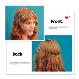 Aukmla White Indian Chain Hair Jewelry Boho Festival Egyptian Head Chain Pendant Headpiece Beads Gold bridal Hairstyle Pearls Christmas for Women and Girls Aukmla White Indian Chain Hair Jewelry Boho Festival Egyptian Head Chain Pendant Headpiece Beads Gold bridal Hairstyle Pearls Christmas for Women and Girls