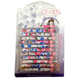 JEWEL TOOL (12 Pack) 3.5 (8.89 cm) Straight Tip Salon Tweezers | Floral Designs: Roses & Daisies | Quality Stainless Steel | Textured Grip | Ideal for Eyebrows & Facial Hair