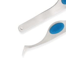 Dritz 818 Soft Grip Tweezers, 4 inches, Silver