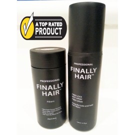 Keratin Hair Thickener Fibers LMB 28g Bottle of Fibers & 120ml 4.1 oz. bottle of Fiber Lock Hair Spray. For Hair Thickening Fiber Hair Loss Concealer (Light Medium Brown - our lightest brown shade)