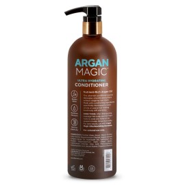 Argan Magic Ultra Hydrating Conditioner | Repairs and Protects Hair | Improves Hair Health | Safe for Color and Chemically Treated Hair | Made in USA, Paraben Free (32 oz)