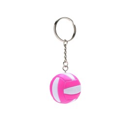 Tandem Sport Volleyball Key Chain - Mini Volleyball On Key Ring - Pink and White Volleyball Keychain for Backpacks, Gym Bags, Purses - Volleyball Themed Party Supplies - Gift for Volleyball Players