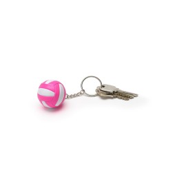 Tandem Sport Volleyball Key Chain - Mini Volleyball On Key Ring - Pink and White Volleyball Keychain for Backpacks, Gym Bags, Purses - Volleyball Themed Party Supplies - Gift for Volleyball Players