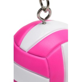Tandem Sport Volleyball Key Chain - Mini Volleyball On Key Ring - Pink and White Volleyball Keychain for Backpacks, Gym Bags, Purses - Volleyball Themed Party Supplies - Gift for Volleyball Players