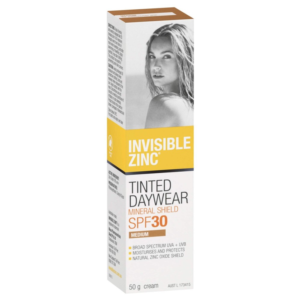 Invisible Zinc Tinted Daywear (Medium) SPF 30+ UVA-UVB 50g Invisible Zinc Tinted Daywear (Medium) SPF 30+ UVA-UVB 50g