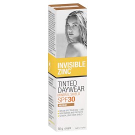 Invisible Zinc Tinted Daywear (Medium) SPF 30+ UVA-UVB 50g Invisible Zinc Tinted Daywear (Medium) SPF 30+ UVA-UVB 50g