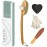 Dry Brushing Body Brush Set by Zen Me - Natural Exfoliation Kit with Premium Boar Bristle Brush, Shower Gloves, Konjac Facial Sponge & Foot File - for Lymphatic Drainage - Great Gift Set