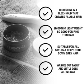 men- DEFINE & SHINE 100ml - Hair pomade for men, medium hold and high shine. Helps tone down grey hair - Mens hair products, 100ml 3.3fl oz styling puck