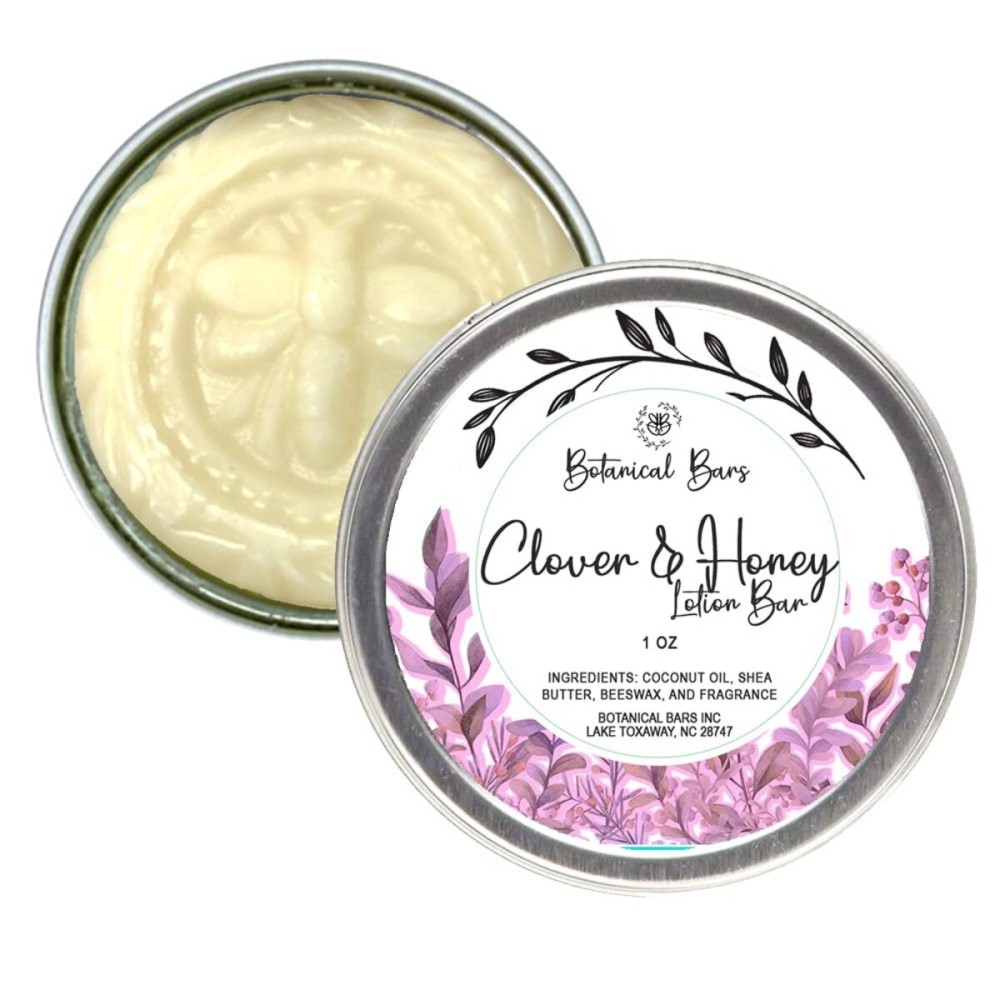 Botanical Bars 1oz Clover and Honey Lotion Bar All Natural Lotion in Tin