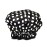Wrapables Trendy Satin Shower Cap, Black and White Dots