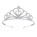 Lovelyshop Rhinestone Crystal Tiara-Wedding Bridal Prom Birthday Pegeant Prinecess Crown (Heart-1 Pack
