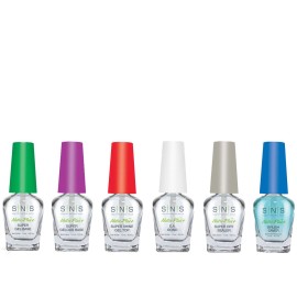 SNS Base Coat Nail Polish for Nail Dip Powder Set, 6 Pack - Long-Lasting & Fast-Drying Nail Strengtheners Gel Base for Colors - Low-Odor Dipping Powder Polish, No UV Lamp Required, 0.5 Oz