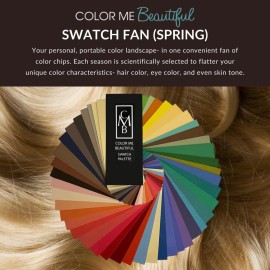 Spring Swatch Fan by Color Me Beautiful, Personalized Color Guide Book for Selecting Clothing, Makeup and Accessories, Portable and Compact, 48 Custom Matched Chips