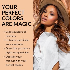 Spring Swatch Fan by Color Me Beautiful, Personalized Color Guide Book for Selecting Clothing, Makeup and Accessories, Portable and Compact, 48 Custom Matched Chips