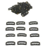 Geoot Snap Clips 50pcs U-shape Metal Clips for Hair Extensions DIY (Black)