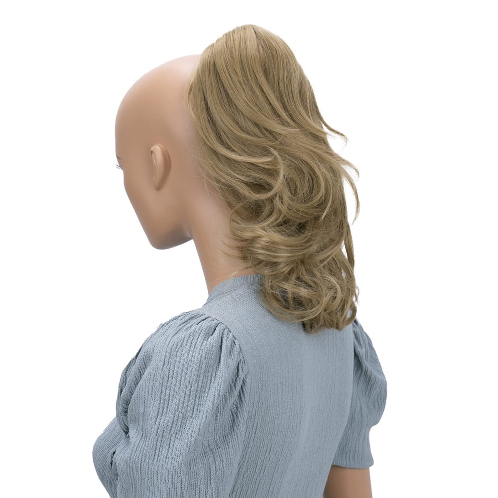 CAISHA 14 Wavy Clip On Ponytail With Butterfly Clip Hairpiece Heat-resistant Synthetic Fibres Natural Blonde H104