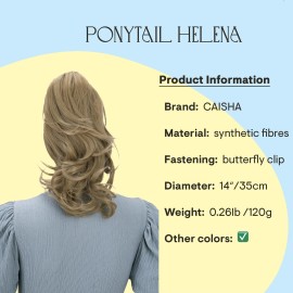 CAISHA 14 Wavy Clip On Ponytail With Butterfly Clip Hairpiece Heat-resistant Synthetic Fibres Natural Blonde H104