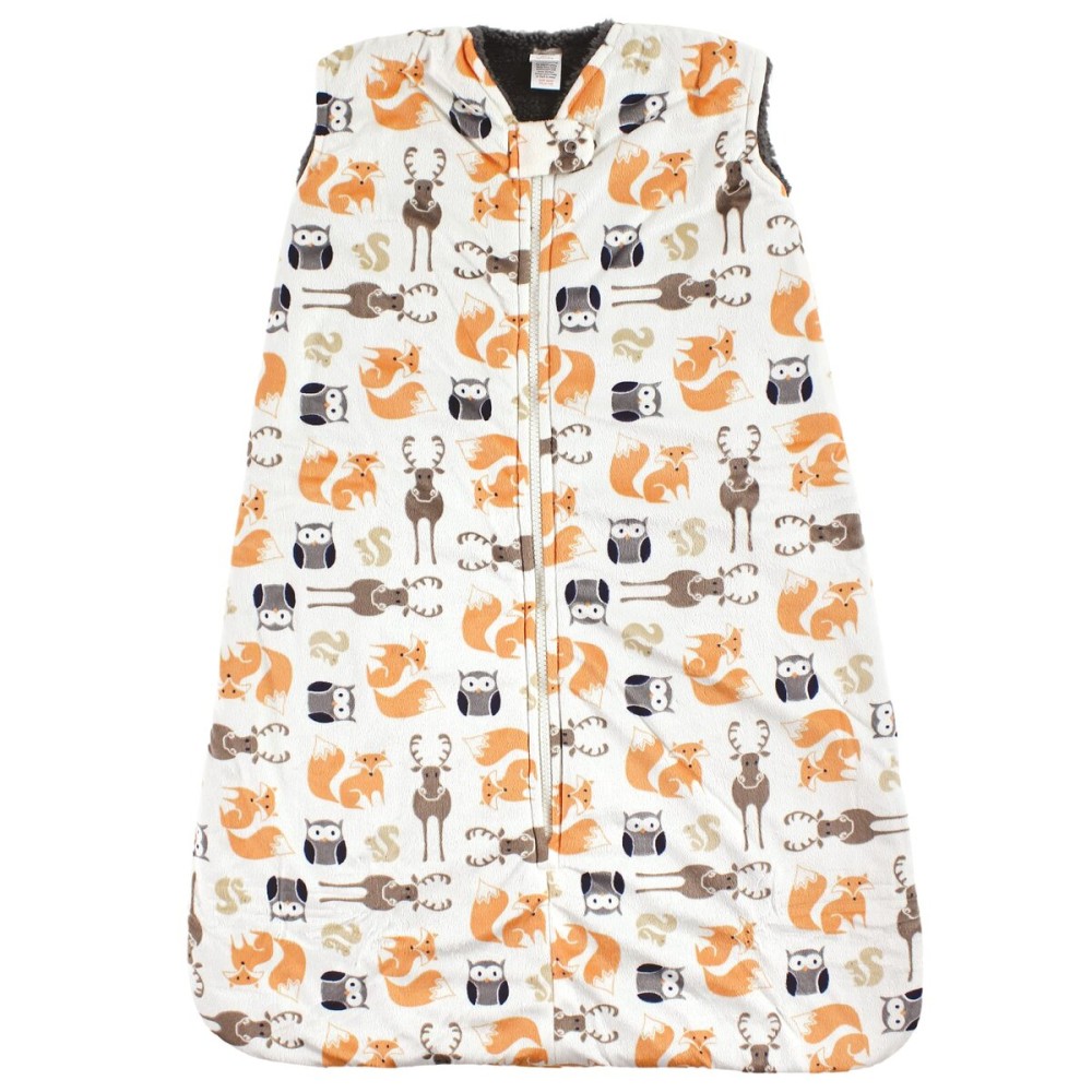 Hudson Baby Unisex Baby Mink with Sherpa Inner Sleeping Bag, Sack, Blanket, Boy Forest, 18-24 Months