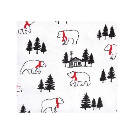 Hudson Baby Unisex Baby Cotton Flannel Receiving Blankets, Buffalo Plaid Bear, One Size