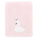 Hudson Baby Unisex Baby Plush Waffle Blanket, Swan, One Size