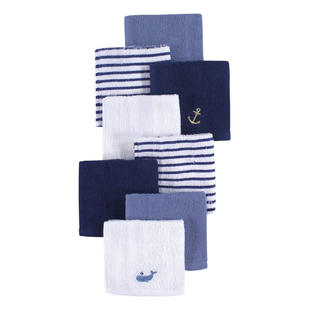 Hudson Baby Unisex Baby Super Soft Cotton Washcloths, Anchor, One Size