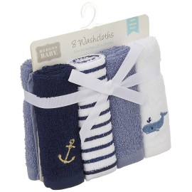 Hudson Baby Unisex Baby Super Soft Cotton Washcloths, Anchor, One Size