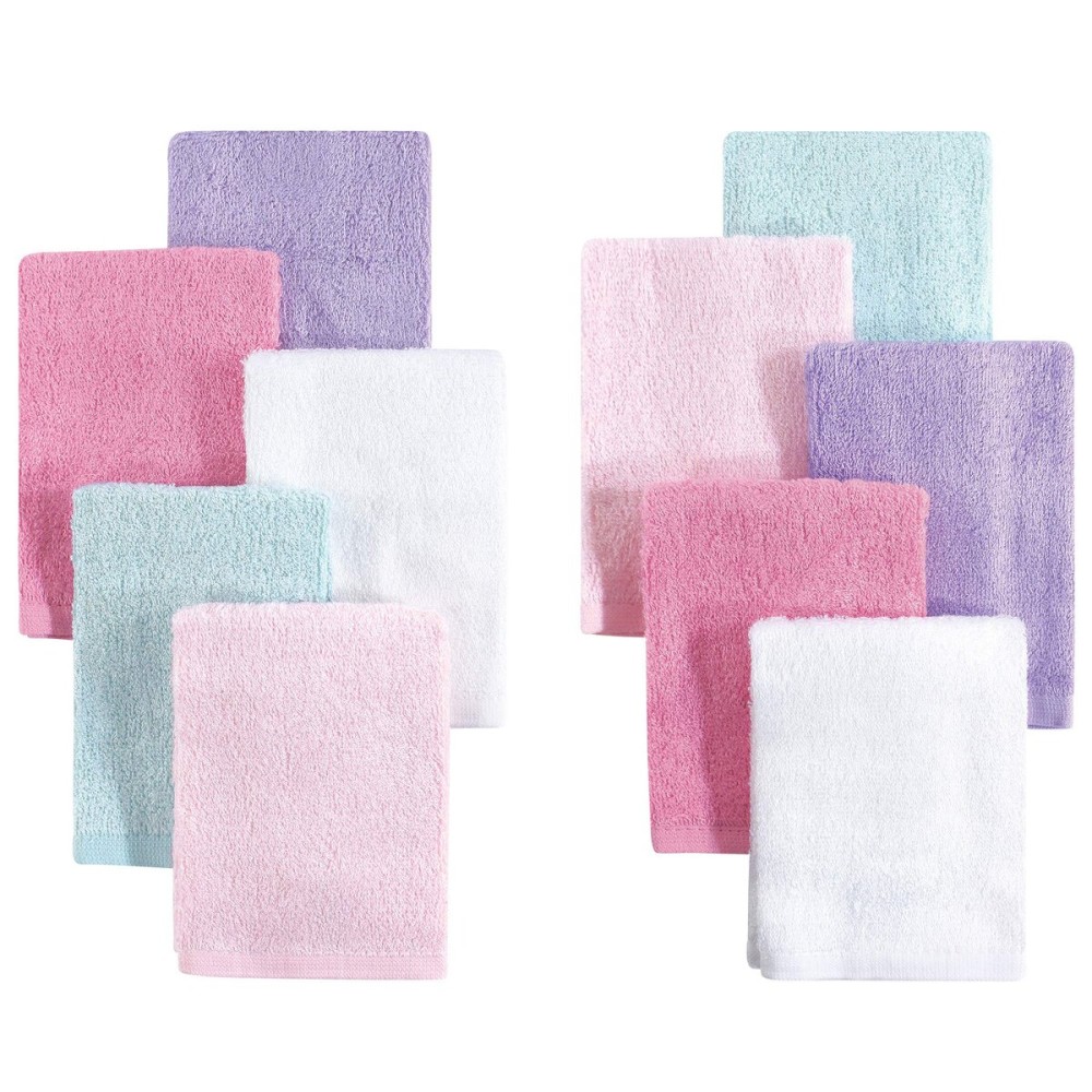 Little Treasure Unisex Baby Rayon from Bamboo Luxurious Washcloths, Pink Lilac 10-Pack, One Size