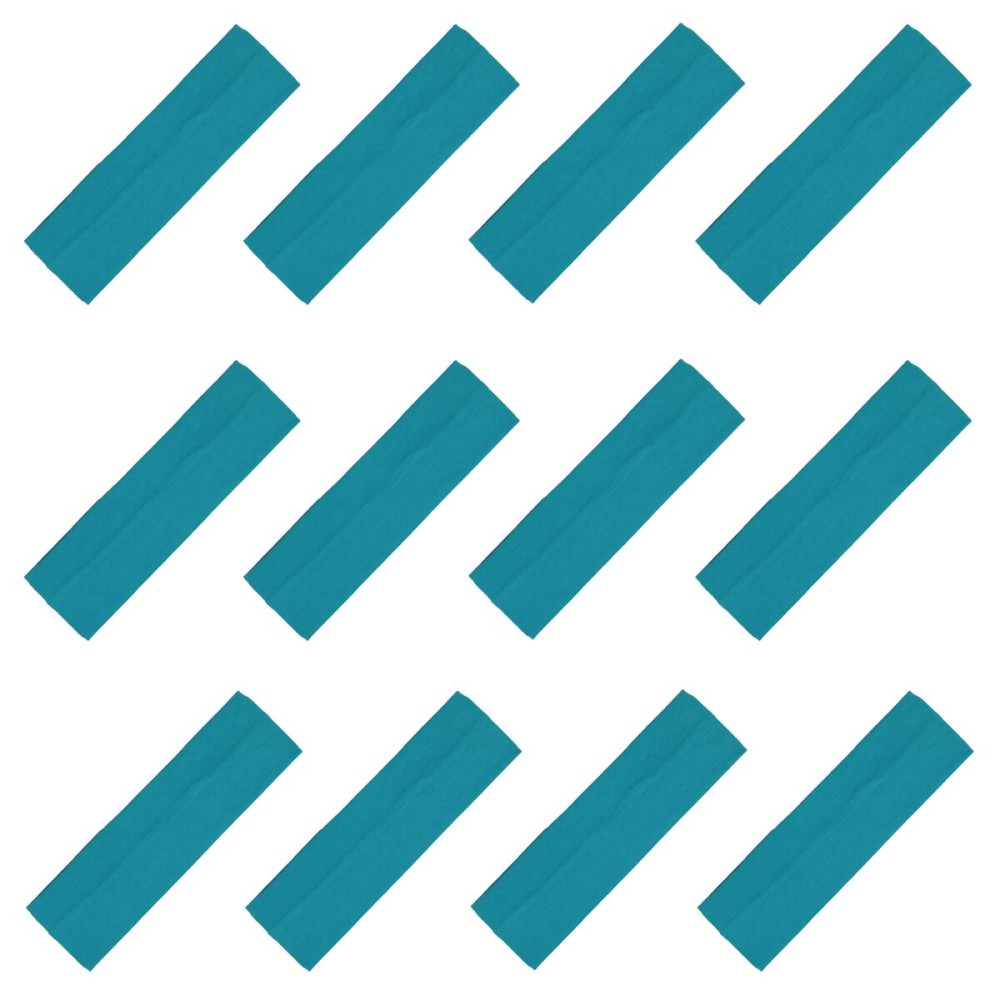 Kenz Laurenz Soft and Stretchy Elastic Cotton Headbands, Pack of 12, Teal Kenz Laurenz Soft and Stretchy Elastic Cotton Headbands, Pack of 12, Teal