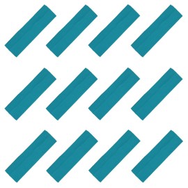 Kenz Laurenz Soft and Stretchy Elastic Cotton Headbands, Pack of 12, Teal