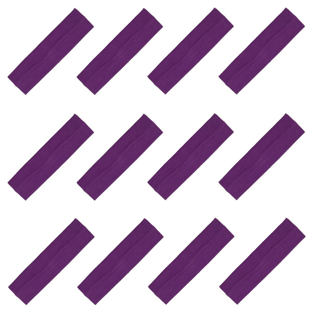 Kenz Laurenz Soft and Stretchy Elastic Cotton Headbands, Pack of 12, Purple Kenz Laurenz Soft and Stretchy Elastic Cotton Headbands, Pack of 12, Purple