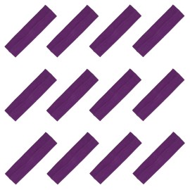 Kenz Laurenz Soft and Stretchy Elastic Cotton Headbands, Pack of 12, Purple