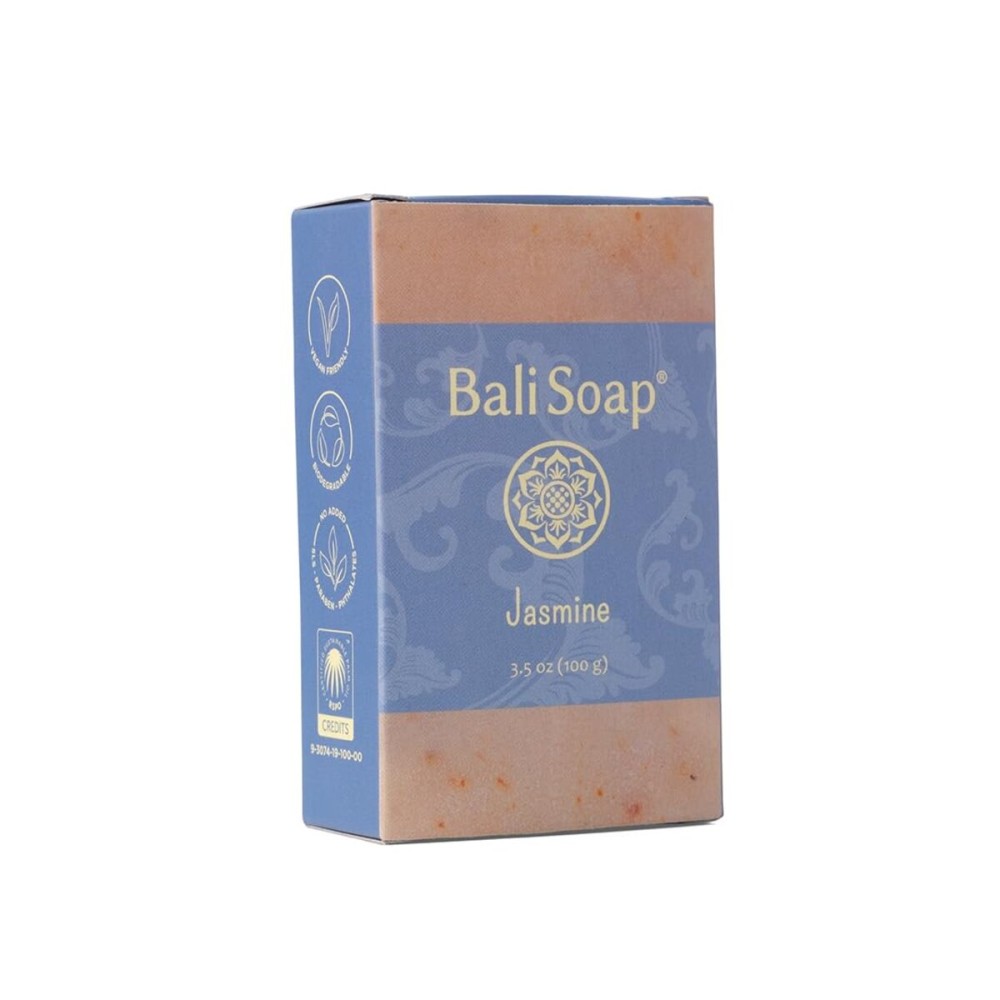 Bali Soap - Jasmine Natural Soap Bar for Men & Women - Vegan, Handmade, Exfoliating Soap - 3 Pack, 3.5 Oz each