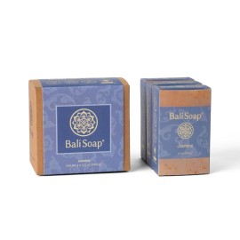 Bali Soap - Jasmine Natural Soap Bar for Men & Women - Vegan, Handmade, Exfoliating Soap - 3 Pack, 3.5 Oz each