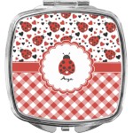 RNK Shops Personalized Ladybugs & Gingham Compact Makeup Mirror