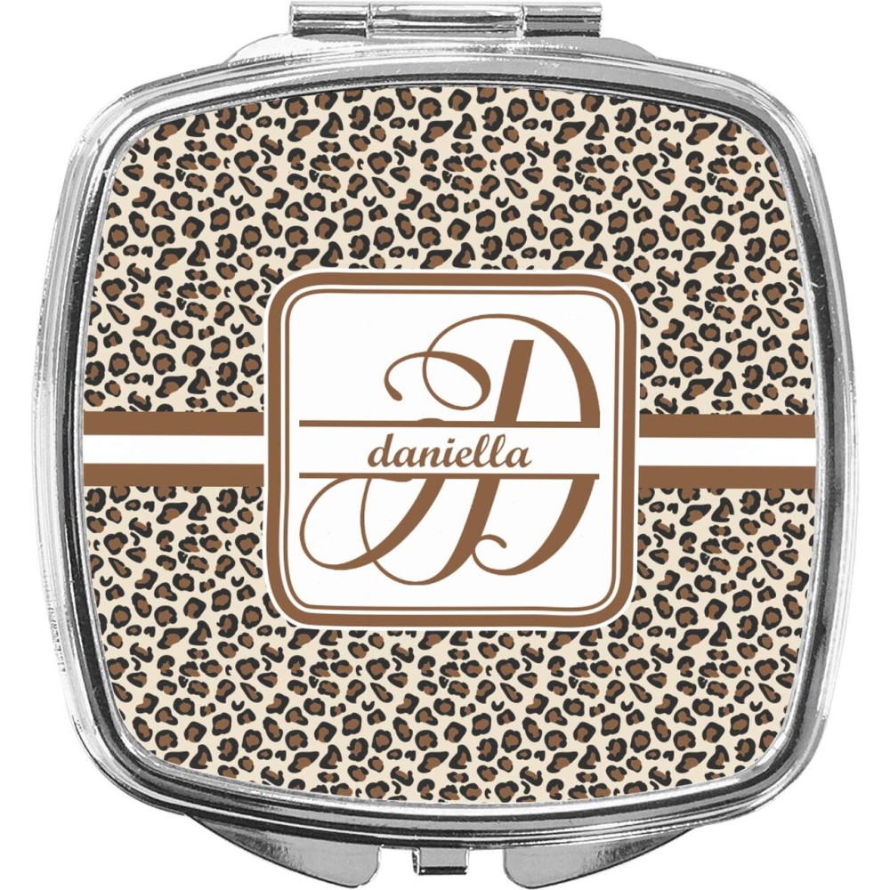 RNK Shops Personalized Leopard Print Compact Makeup Mirror