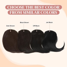 SARLA Jet Black Clip in Side Bangs Straight Synthetic Hair Extension One Piece for Women SARLA Jet Black Clip in Side Bangs Straight Synthetic Hair Extension One Piece for Women