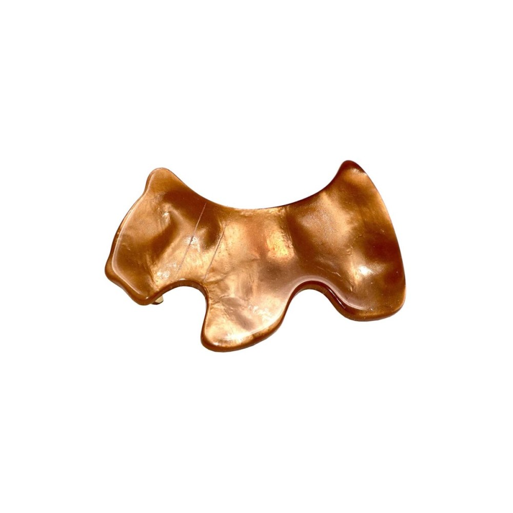 French Amie Scottish Dog Puppy Brown Small 2 Celluloid Handmade Automatic Hair Clip Barrette for Women and Girls, Made in France - (Brown Finish) French Amie Scottish Dog Puppy Brown Small 2 Celluloid Handmade Automatic Hair Clip Barrette for Women and Girls, Made in France - (Brown Finish)