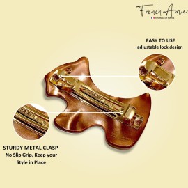 French Amie Scottish Dog Puppy Brown Small 2 Celluloid Handmade Automatic Hair Clip Barrette for Women and Girls, Made in France - (Brown Finish) French Amie Scottish Dog Puppy Brown Small 2 Celluloid Handmade Automatic Hair Clip Barrette for Women and Girls, Made in France - (Brown Finish)